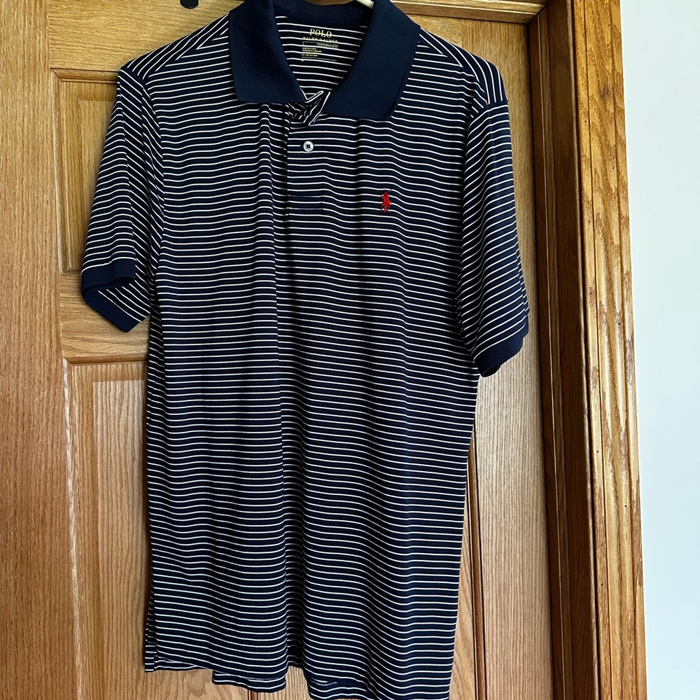 Ralph Lauren Men's Navy Striped Polo Shirt